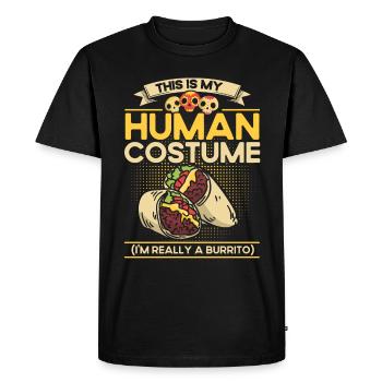 Burrito Taco Mexico Food Fan Burrito Eating - Men's Premium Organic T-Shirt - black - Front - Nico (187cm)