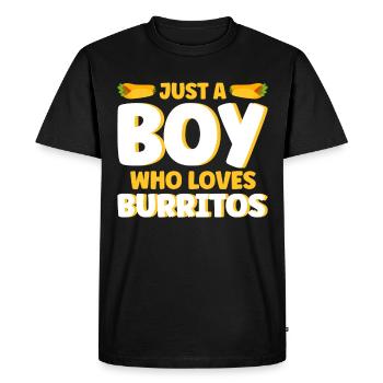 Burrito Taco Mexico Food Fan Burrito Eating - Men's Premium Organic T-Shirt - black - Front - Nico (187cm)