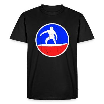 Surfing Logo - Men's Premium Organic T-Shirt - black - Front - Nico (187cm)