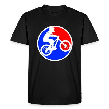 Mountain bike logo - Men's Premium Organic T-Shirt - black - Front - Nico (187cm)