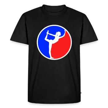 Yoga Logo - Men's Premium Organic T-Shirt - black - Front - Nico (187cm)