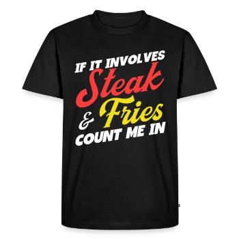 Amateur de viande disant drôle bbq steak de viande - T-shirt Premium bio Homme - noir - Devant - Nico (187cm)