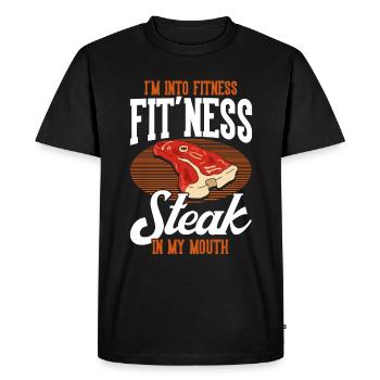 Amateur de viande disant drôle bbq steak de viande - T-shirt Premium bio Homme - noir - Devant - Nico (187cm)