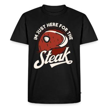 Amateur de viande disant drôle bbq steak de viande - T-shirt Premium bio Homme - noir - Devant - Nico (187cm)