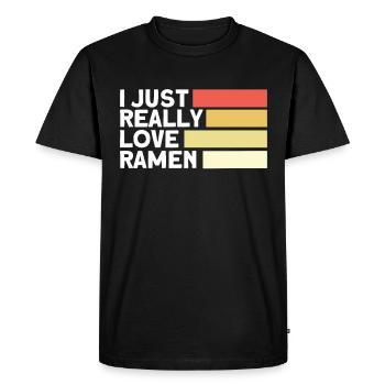 Ramen Noodle Lover Chopsticks Japanese Noodle - Men's Premium Organic T-Shirt - black - Front - Nico (187cm)