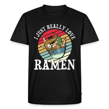 Ramen Noodle Lover Chopsticks Japanese Noodle - Men's Premium Organic T-Shirt - black - Front - Nico (187cm)