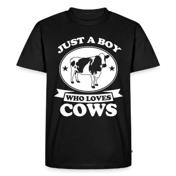 Vache Farmer Cadeau Vache Laitière Agriculture Vache - T-shirt Premium bio Homme - noir - Devant - Nico (187cm)