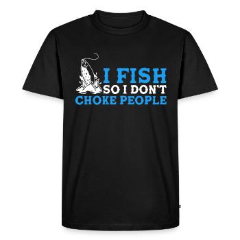 Cadeau de pêche Pêche Pêcheur Drôle De Pêcheur - T-shirt Premium bio Homme - noir - Devant - Nico (187cm)