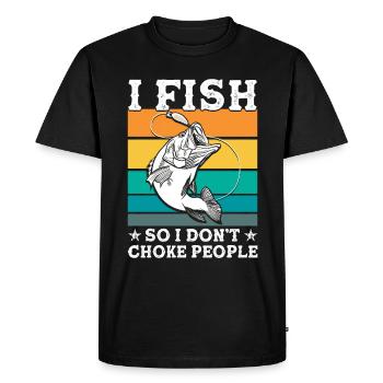 Cadeau de pêche Pêche Pêcheur Drôle De Pêcheur - T-shirt Premium bio Homme - noir - Devant - Nico (187cm)