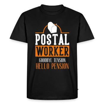 Facteur Facteur Facteur Livraison de colis Job Postman - T-shirt Premium bio Homme - noir - Devant - Nico (187cm)