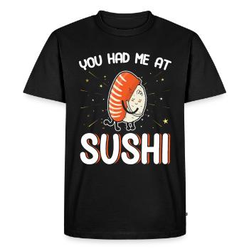 Sushi Cadeau Riz Doux Sushi - T-shirt Premium bio Homme - noir - Devant - Nico (187cm)