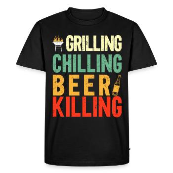Bbq Grill Meat Lovers Grill Party Food Bbq - Men's Premium Organic T-Shirt - black - Front - Nico (187cm)