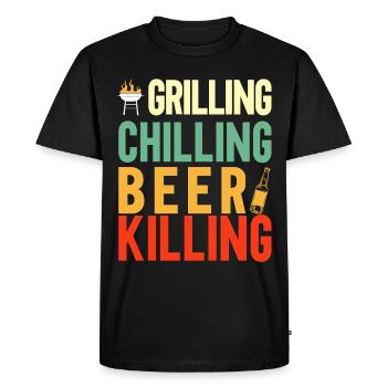 Bbq Grill Meat Lovers Grill Party Food Bbq - Men's Premium Organic T-Shirt - black - Front - Nico (187cm)