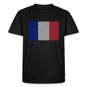 Français drapeau - T-shirt Premium bio Homme - noir - Devant - Nico (187cm)