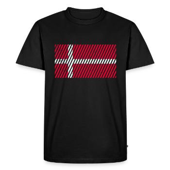Denmark Flag - Men's Premium Organic T-Shirt - black - Front - Nico (187cm)