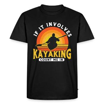 Kayak Kayaker Canoe Outdoor Water Kayaking - Men's Premium Organic T-Shirt - black - Front - Nico (187cm)