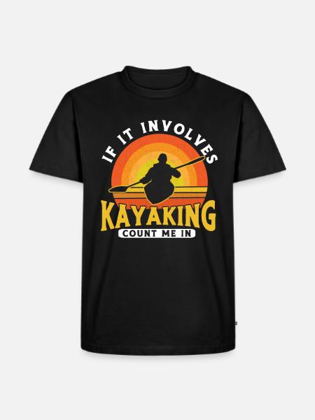 Kajak kajakroer Kano udendørs vandkajak - Herre Premium økologisk T-shirt - sort