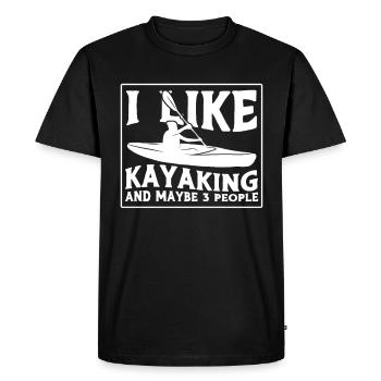 Kayak Kayaker Canoe Outdoor Water Kayaking - Men's Premium Organic T-Shirt - black - Front - Nico (187cm)
