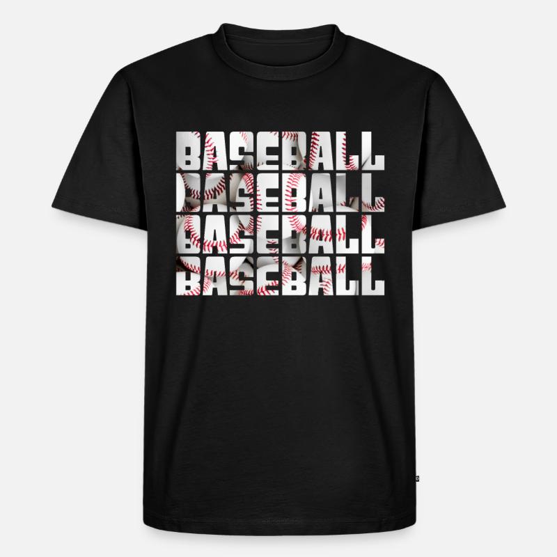 baseball - Männer Premium Bio T-Shirt - Schwarz