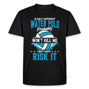 Sports nautiques Polo Polo Natation - T-shirt Premium bio Homme - noir - Devant - Nico (187cm)