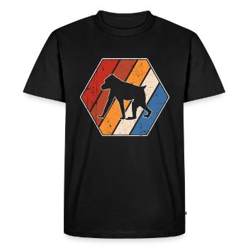 Singe Rétro - T-shirt Premium bio Homme - noir - Devant - Nico (187cm)