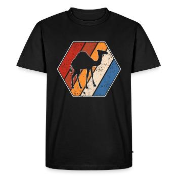 Rétro Dromadaire - T-shirt Premium bio Homme - noir - Devant - Nico (187cm)