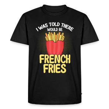 Français frites Restauration rapide Français frites - T-shirt Premium bio Homme - noir - Devant - Nico (187cm)