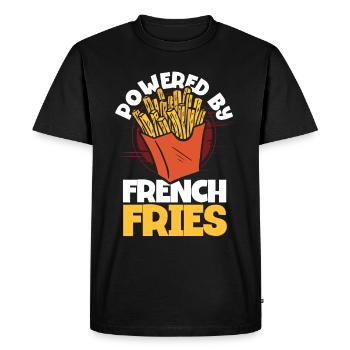 Français frites Restauration rapide Français frites - T-shirt Premium bio Homme - noir - Devant - Nico (187cm)