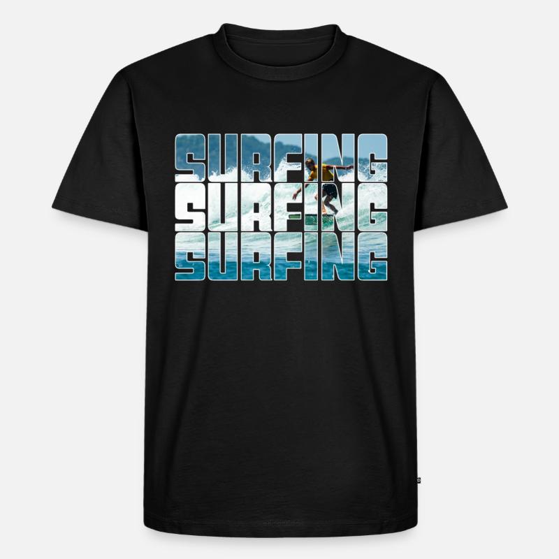 Surfen - Männer Premium Bio T-Shirt - Schwarz