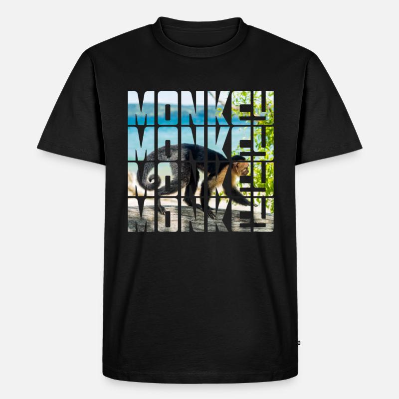 Affe - Männer Premium Bio T-Shirt - Schwarz