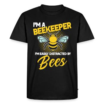 Apiculture Apiculteurs Abeilles Apiculteurs - T-shirt Premium bio Homme - noir - Devant - Nico (187cm)