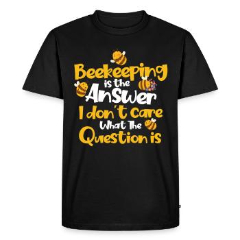 Apiculture Apiculteurs Abeilles Apiculteurs - T-shirt Premium bio Homme - noir - Devant - Nico (187cm)