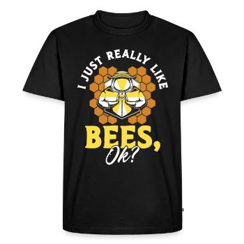 Apiculture Apiculteurs Abeilles Apiculteurs - T-shirt Premium bio Homme - noir - Devant - Nico (187cm)
