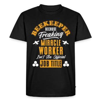 Apiculture Apiculteurs Abeilles Apiculteurs - T-shirt Premium bio Homme - noir - Devant - Nico (187cm)