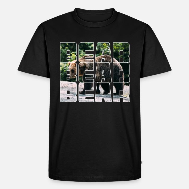 Bär - Männer Premium Bio T-Shirt - Schwarz