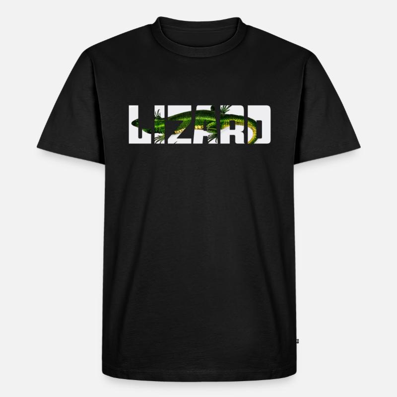 Eidechse - Männer Premium Bio T-Shirt - Schwarz