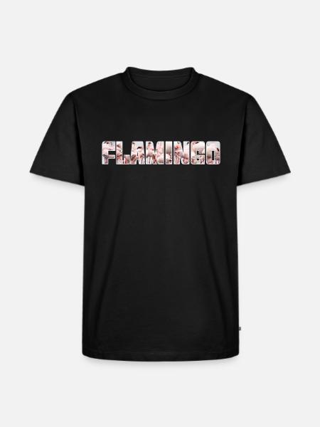 Flamingo - Männer Premium Bio T-Shirt - Schwarz