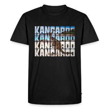 Kangourou - T-shirt Premium bio Homme - noir - Devant - Nico (187cm)