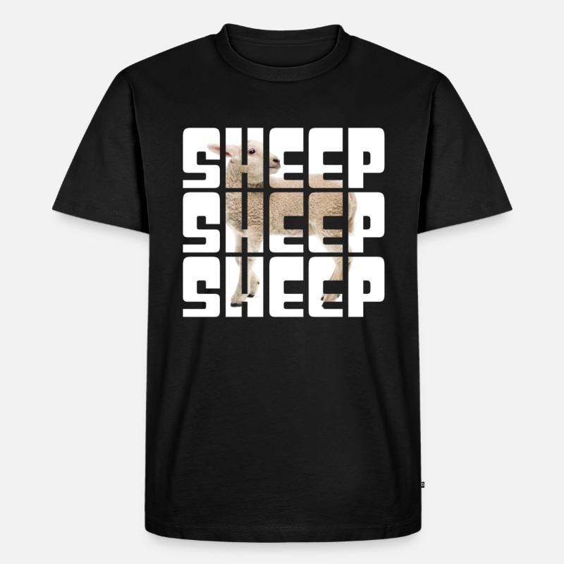 Schaf - Männer Premium Bio T-Shirt - Schwarz