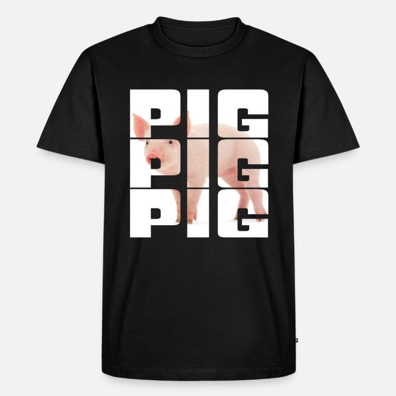 Schwein - Männer Premium Bio T-Shirt - Schwarz