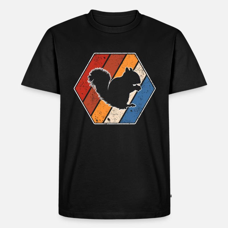 Eichhörnchen Retro - Männer Premium Bio T-Shirt - Schwarz