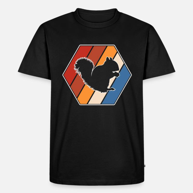 Eichhörnchen Retro - Männer Premium Bio T-Shirt - Schwarz