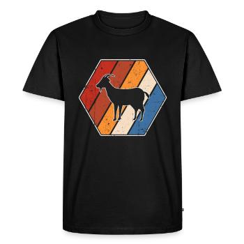 Goat Retro - Men's Premium Organic T-Shirt - black - Front - Nico (187cm)