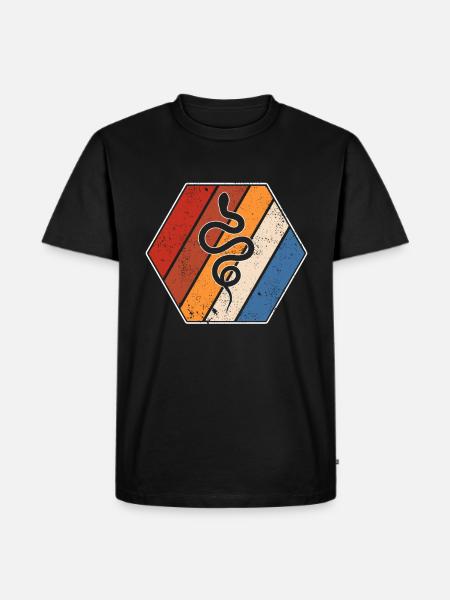 Serpent Rétro - T-shirt Premium bio Homme - noir
