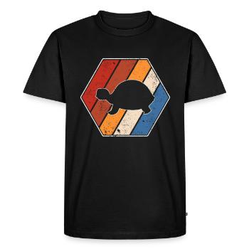 Turtle Retro - Men's Premium Organic T-Shirt - black - Front - Nico (187cm)