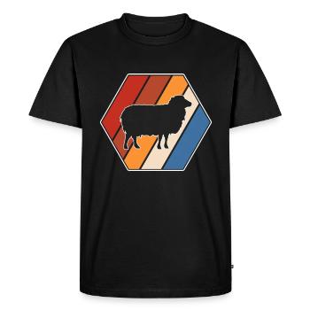 Mouton Rétro - T-shirt Premium bio Homme - noir - Devant - Nico (187cm)