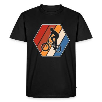 BMX rétro - T-shirt Premium bio Homme - noir - Devant - Nico (187cm)