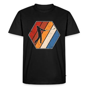 Golf Rétro - T-shirt Premium bio Homme - noir - Devant - Nico (187cm)