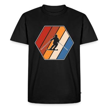 Ski Retro - Men's Premium Organic T-Shirt - black - Front - Nico (187cm)