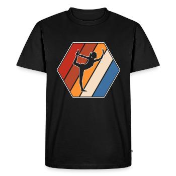 Yoga Méditation Rétro - T-shirt Premium bio Homme - noir - Devant - Nico (187cm)